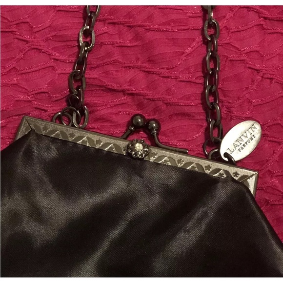 Lanvin Parfums Women's Clutch Bag, Small Sized, Black Satin-type Material - Picture 4 of 4